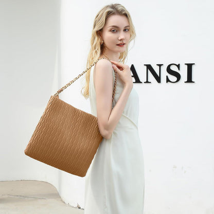 Miss Lulu Damen Handtasche PU-Leder Schultertasche