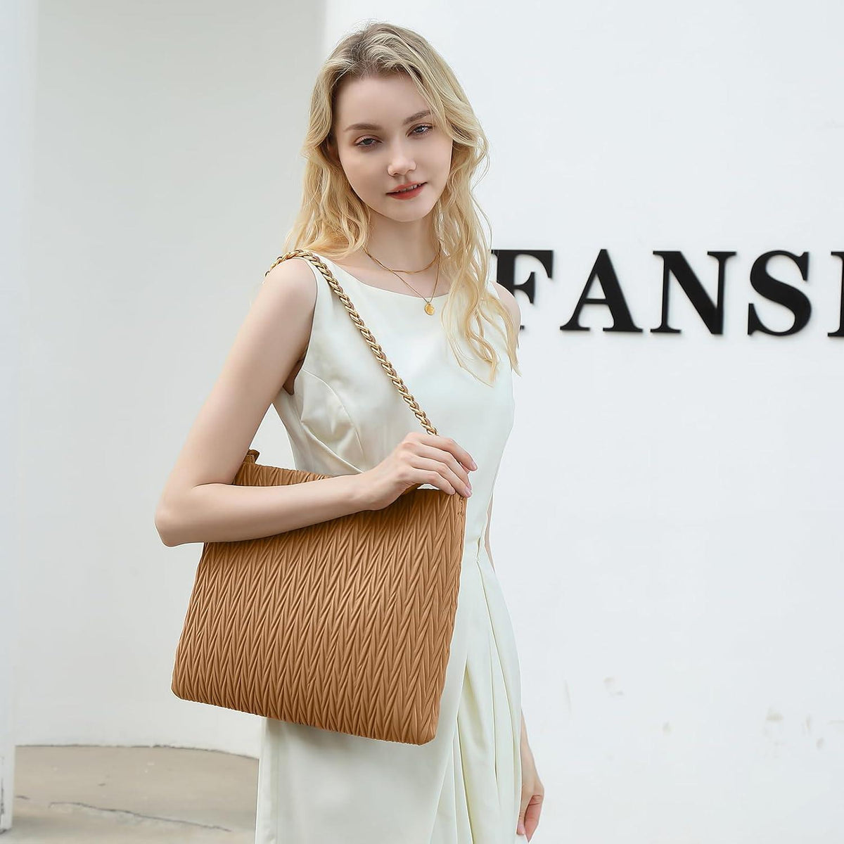 Damen Schultertasche PU-Leder Handtasche Shopper Umhängetasche