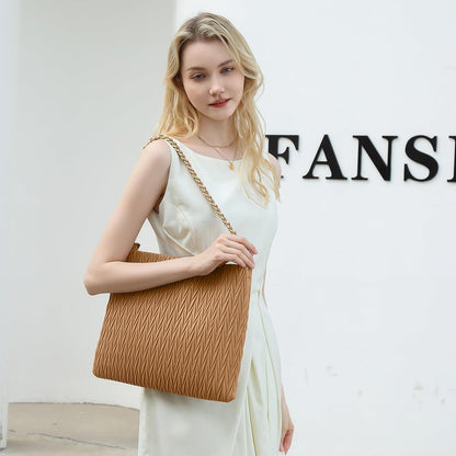 Damen Schultertasche PU-Leder Handtasche Shopper Umhängetasche