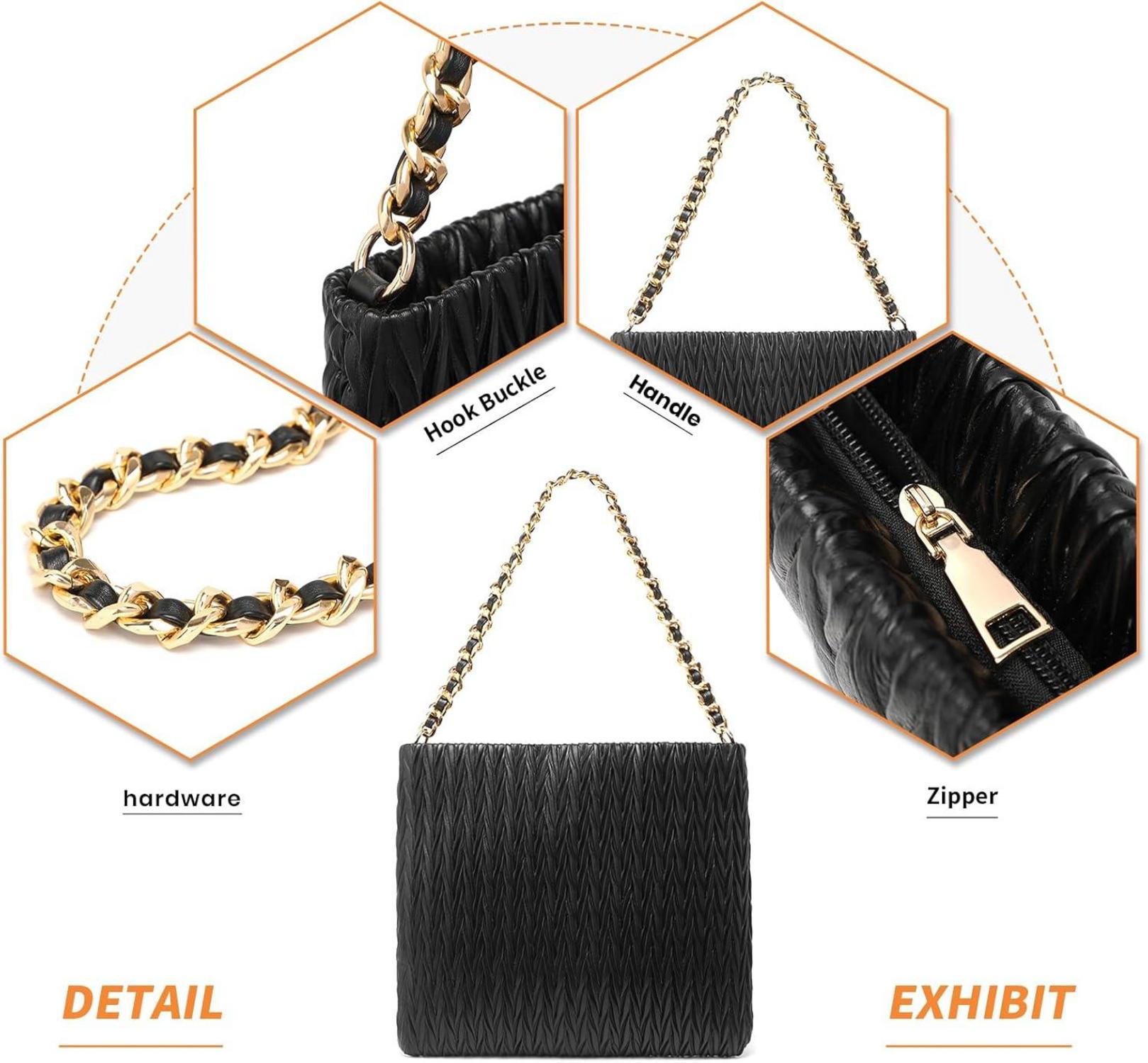 Damen Handtasche Schultertasche PU-Leder Shopper Tasche Henkeltasche Schwarz