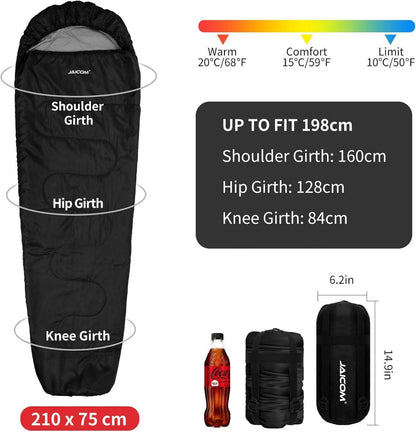 JAICOM 3 Jahreszeiten Ultraleicht Mumienschlafsack 800g