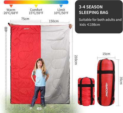 JAICOM Ultraleichter Sommerschlafsack Camping Erwachsene Rot