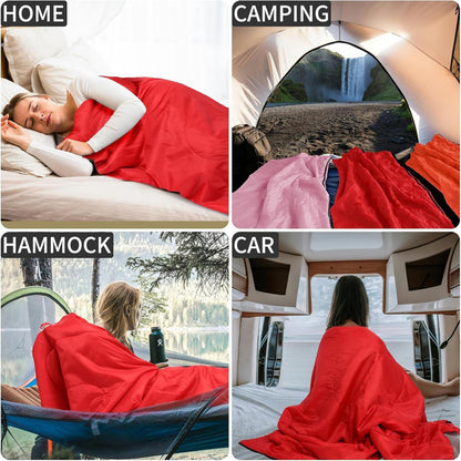 Leichter Sommerschlafsack Camping Outdoor wandern Deckenschlafsack Rot