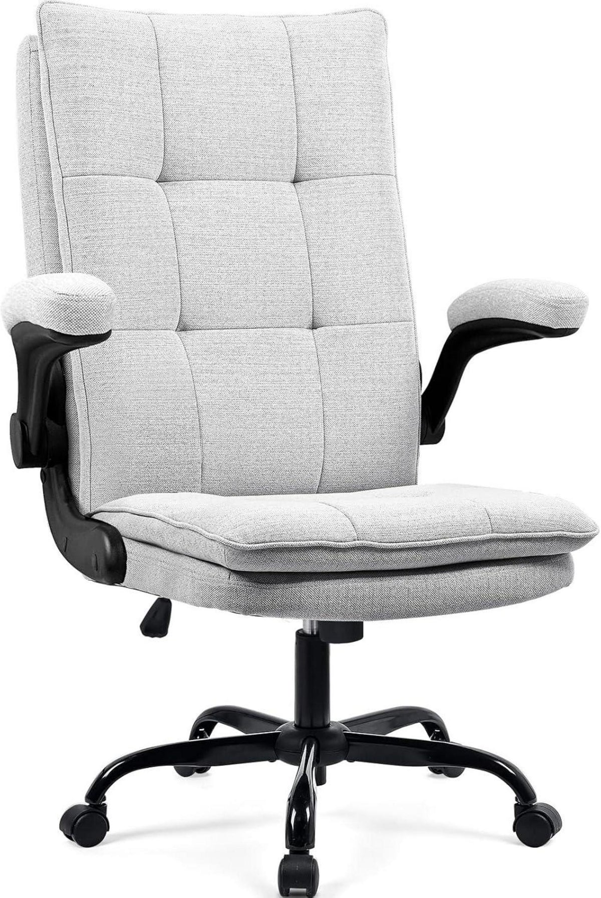 Ergonomischer Bürostuhl mit klappbaren Armlehnen Grau