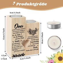 Herz Kerzenhalter Set Holz für Oma Dankbarkeit & Liebe