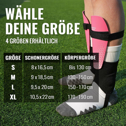 Fußball Schienbeinschoner Kinder mit Knöchelschutz Blau M