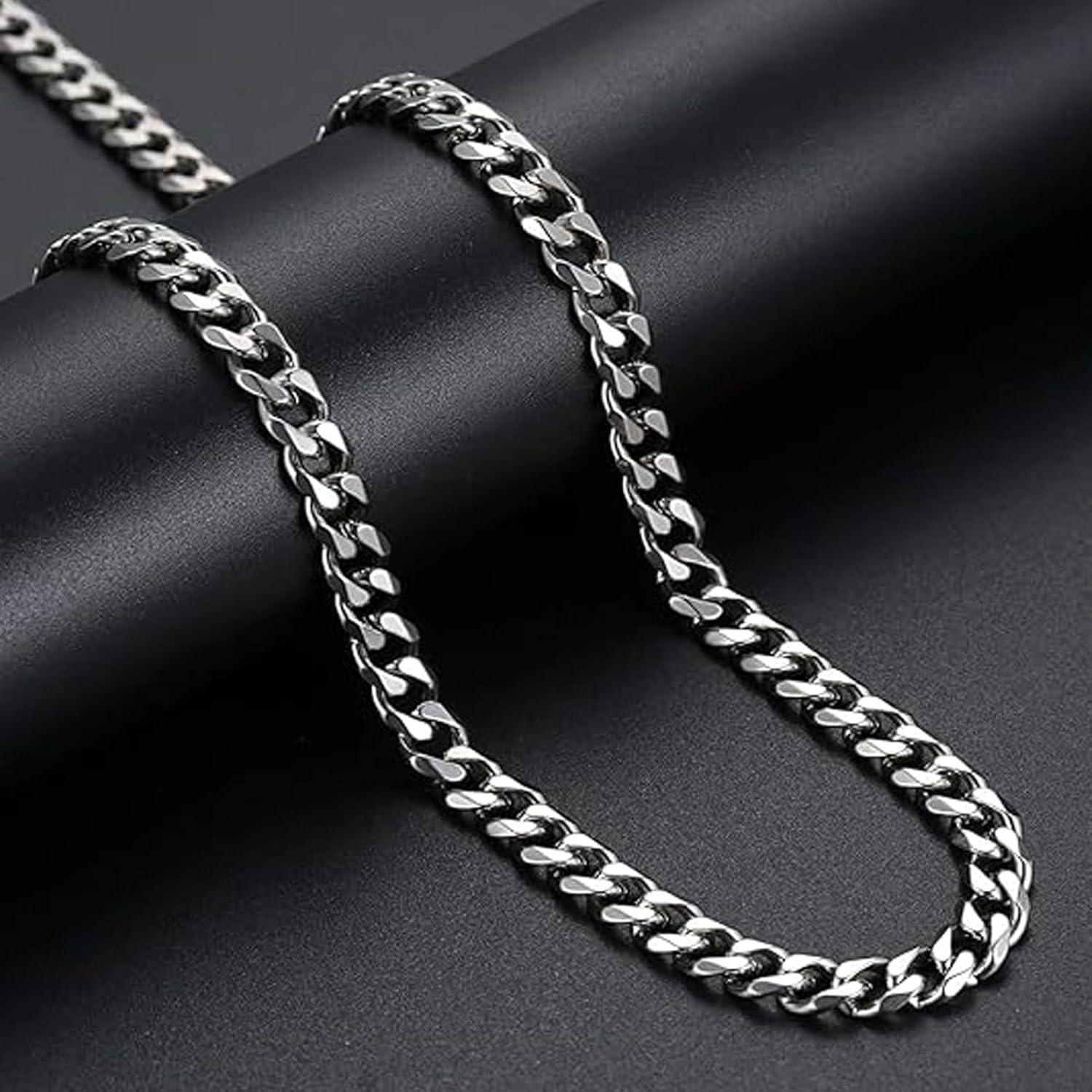 Herren Panzerkette Edelstahl Silberkette Jahrestag Geschenk 3,5/5/6mm