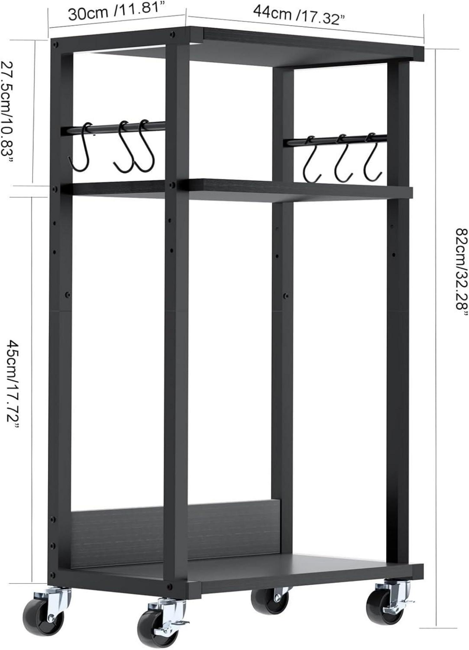 Mobiler Druckertisch Druckerwagen 3 Ablagen höhenverstellbar 44x30x82CM