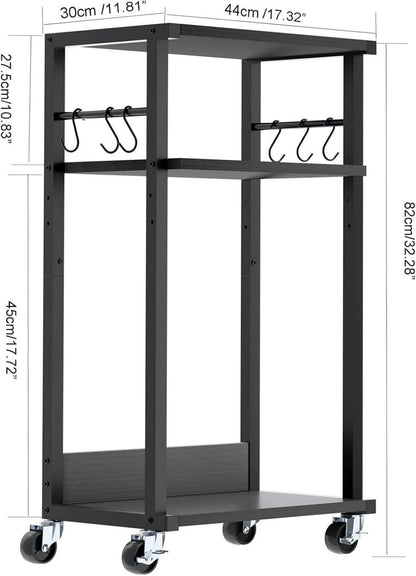 Mobiler Druckertisch Druckerwagen 3 Ablagen höhenverstellbar 44x30x82CM