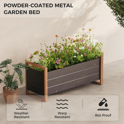 Hochbeet Metall Garten Pflanzkasten für Balkon Wetterschutz