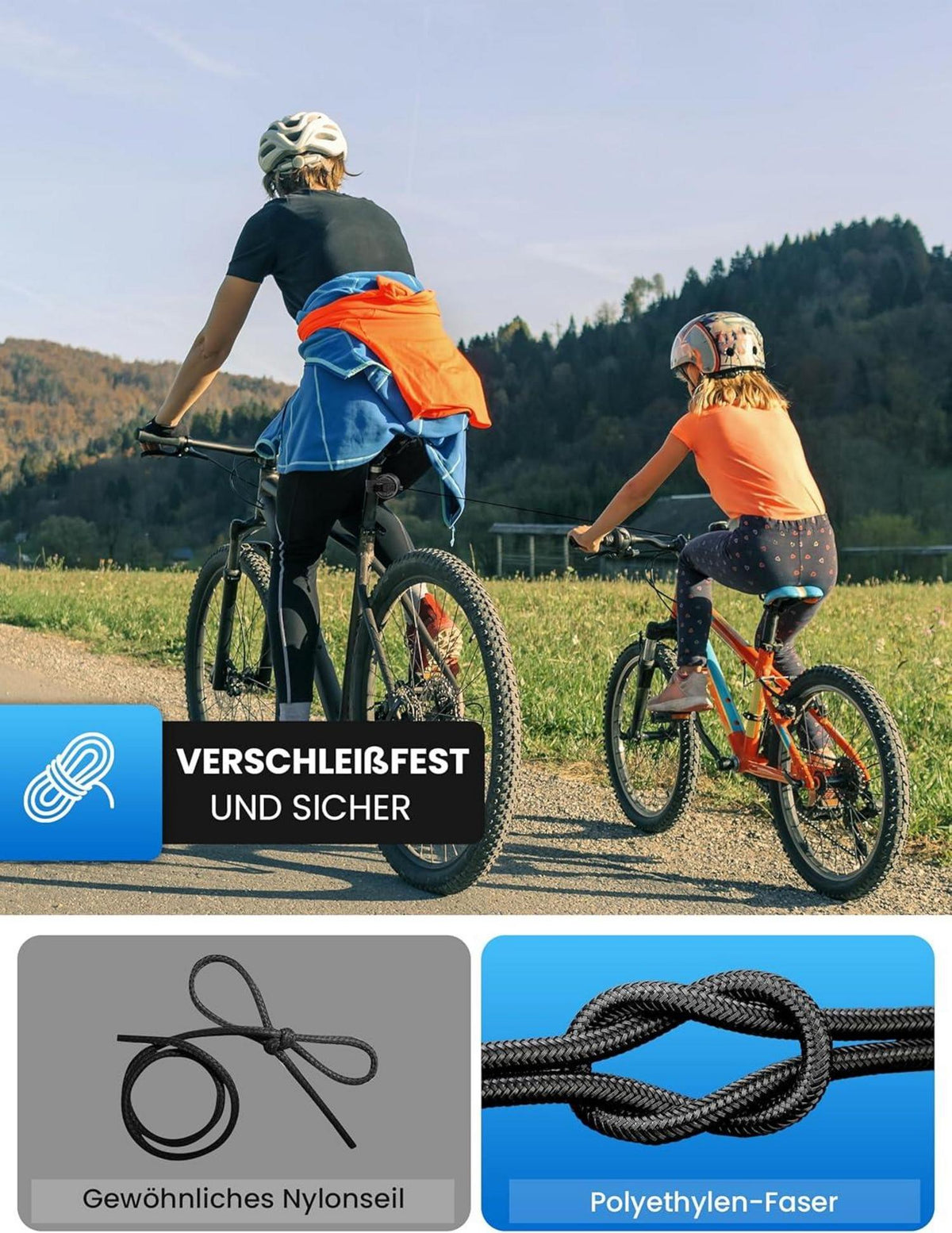 Fahrrad Abschleppseil Kinder 2M Traktionsseil Eltern Kind Zugseil MTB Bike Green