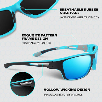 Polarisierte Sportsonnenbrille Herren Damen UV400 Fahrradbrille