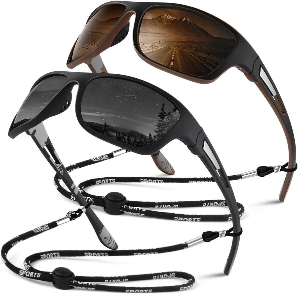Polarisierte Sportsonnenbrille UV400-Schutz Cat 3 Unzerbrechlich