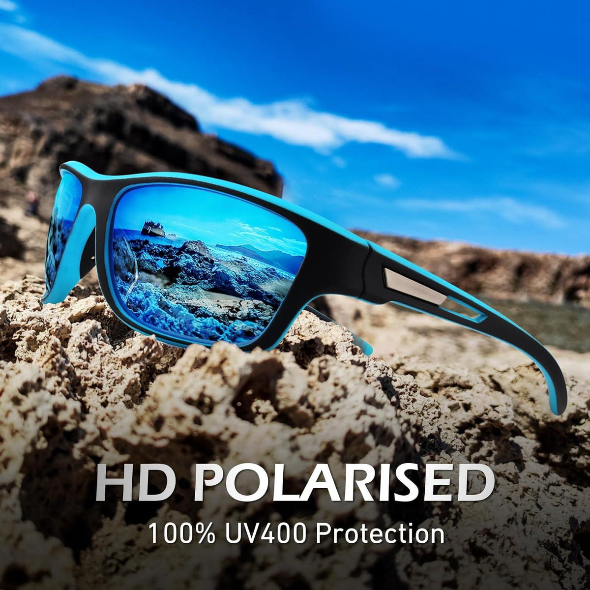 Herren Sonnenbrille Polarisiert Sport Fahrradbrille UV400 Angeln