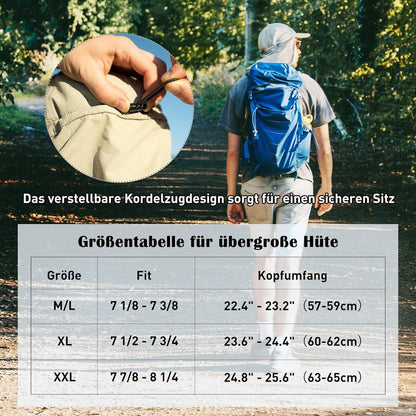 Wasserdichte Baseball Cap mit Nackenklappe UV-Schutz L-XL