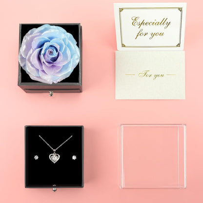 Ewige Rose Handgemachte Halskette Geschenkbox Rot Valentinstag Muttertag