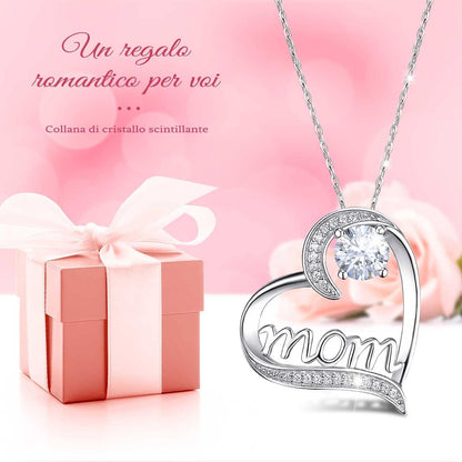Ewige Rose Geschenkset für Mama mit 925 Silber Mom Halskette