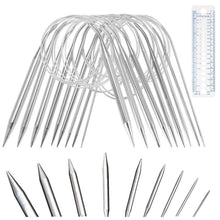 Edelstahl Rundstricknadel Set 9 Größen (2,5-10mm) 40cm
