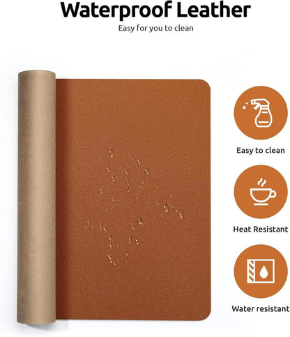 YSAGi Premium Leder XXL Schreibtischunterlage 60x35cm Braun
