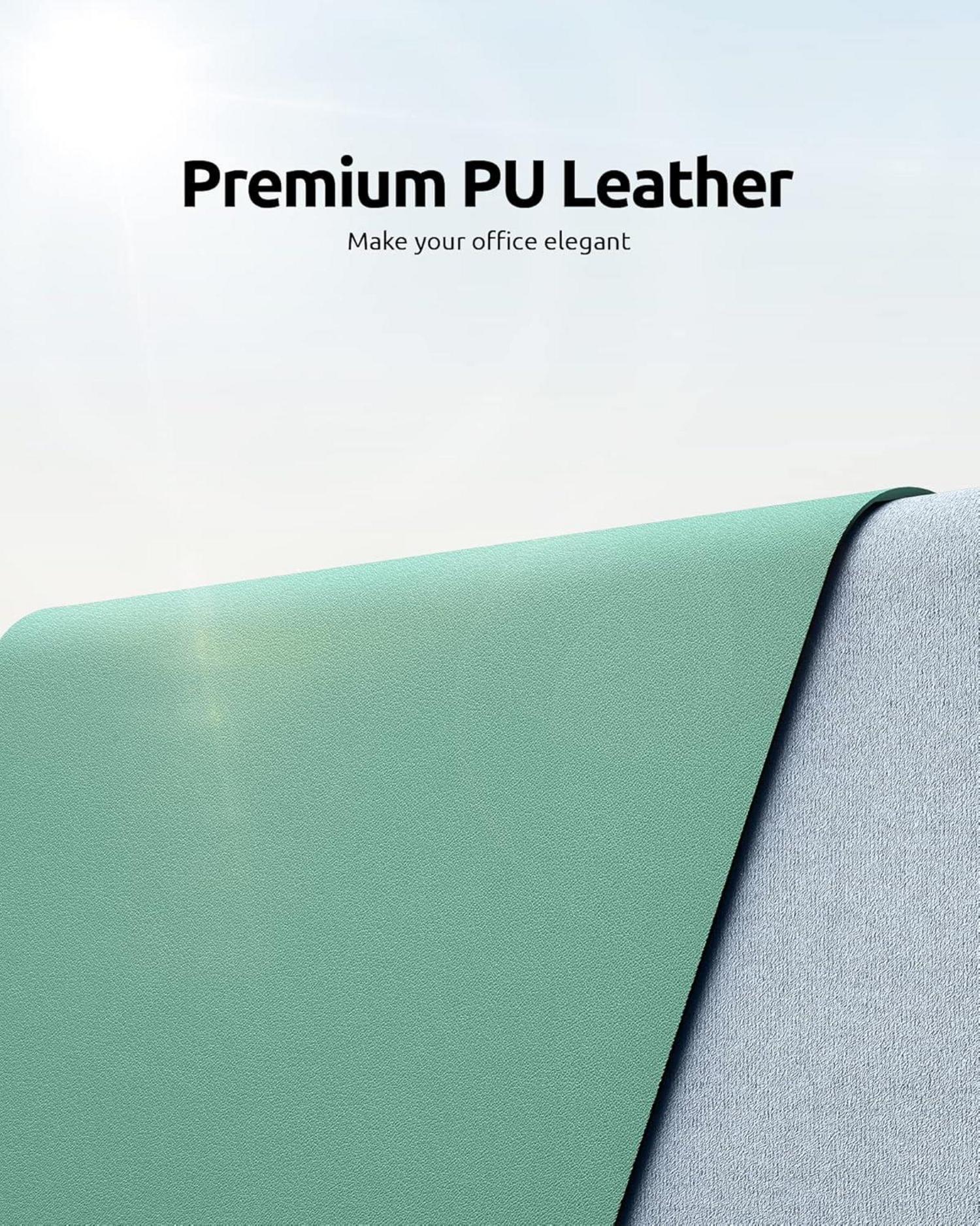 Schreibtischunterlage XXL 80x40cm Türkisgrün Premium Leder