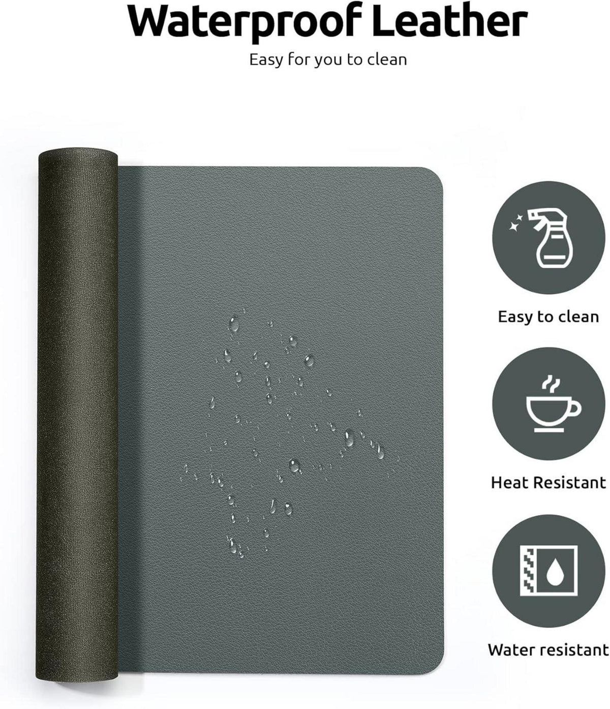 Schreibtischunterlage XXL Leder Mauspad 80x40cm Büro Homeoffice Dunkelgrün