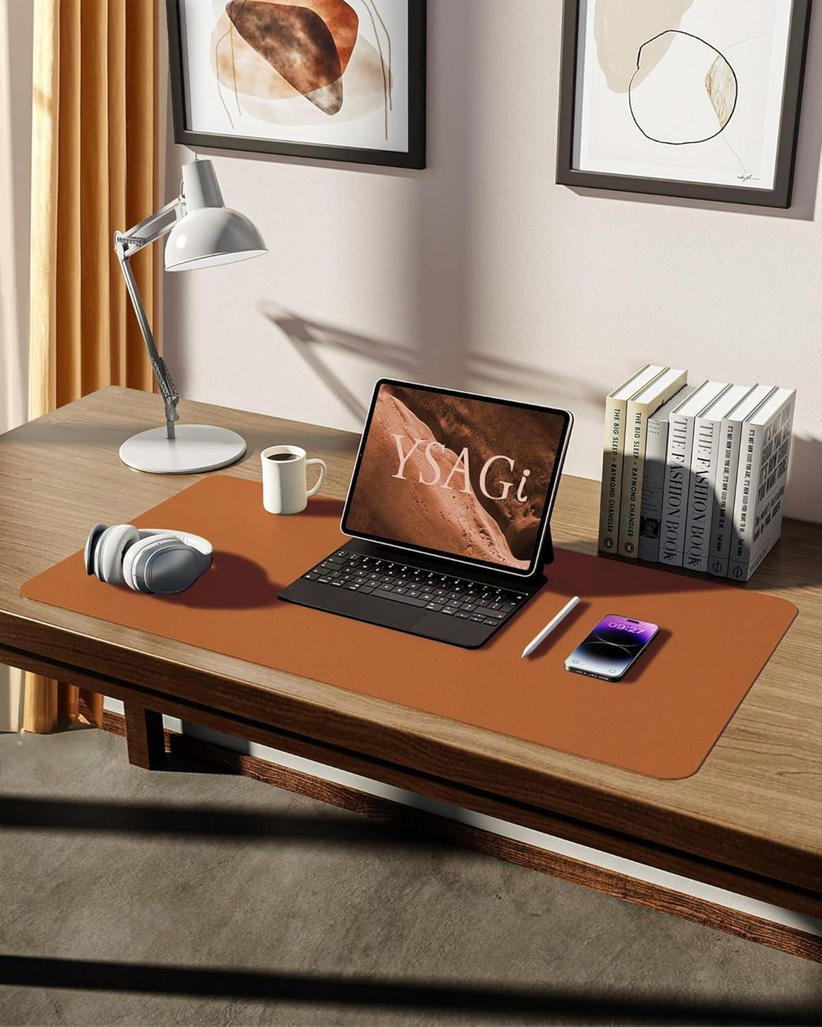 Großes Premium Leder Mauspad 80x40cm Büro Schreibtischunterlage braun