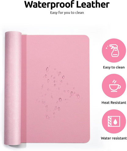 Premium XXL Leder Mauspad 60x35cm Schreibtischunterlage Pink