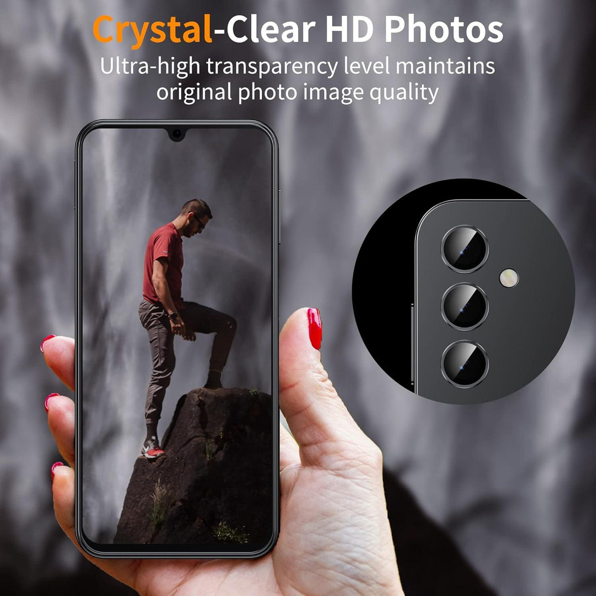 WSKEN Kameraschutz Panzerglasfolie Galaxy A55 5G 2024 Schwarz