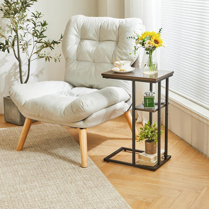 YMYNY Beistelltisch Kaffeetisch C-Form Industrie-Design 40x26x61.5 cm