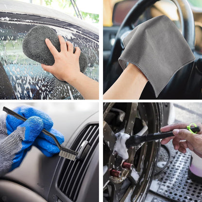 12-teiliges Autoreinigungsset mit Mikrofaser – Komplettset für Innen & Außen