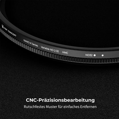 Variabler ND Filter 72mm ND2-32 (1-5 Blendenstufen) Nano-K Serie