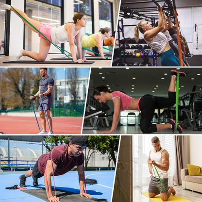 Fitnessbänder Widerstandsbänder Set 4 Stufen mit Türanker