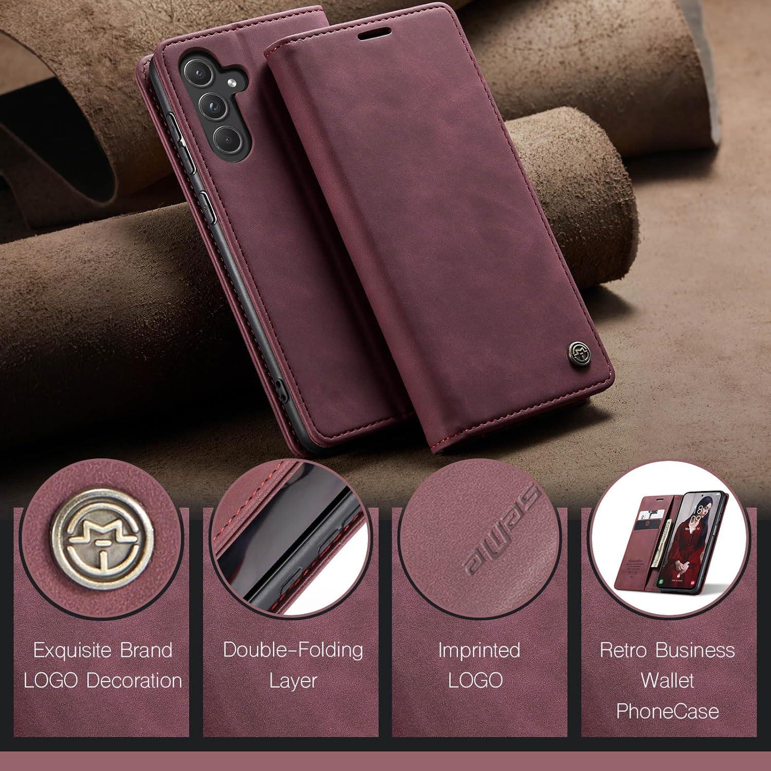 Handyhülle für Samsung Galaxy A55 5G - Lederhülle Klappbar Flip Case Magnet