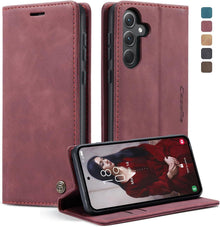 Handyhülle Samsung Galaxy A35 5G Leder Flip Case Magnet Standfunktion