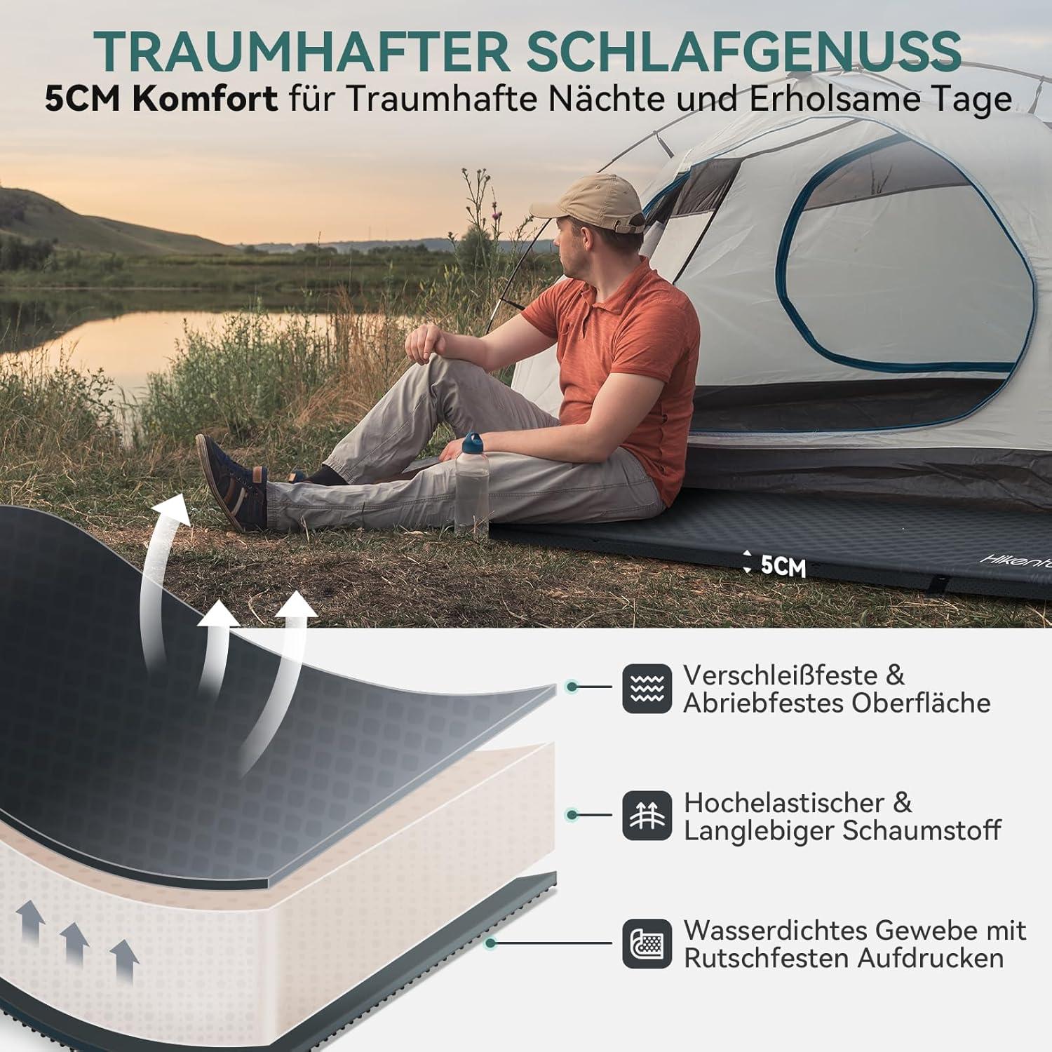 Isomatte Selbstaufblasend 5CM Dicke Camping Matratze