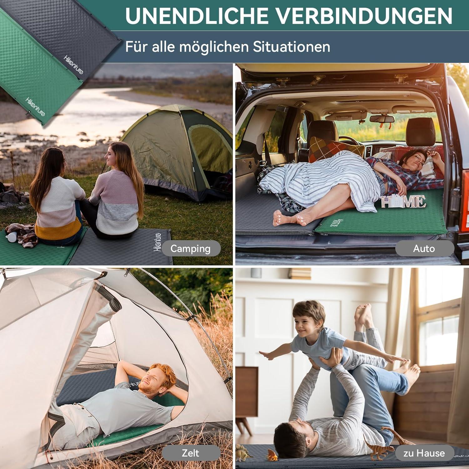 Isomatte Selbstaufblasend 5CM Campingmatratze Schaumstoff Luftmatratze