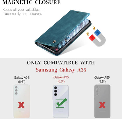 Samsung Galaxy A35 5G Handyhülle Leder Klapphülle Tasche mit