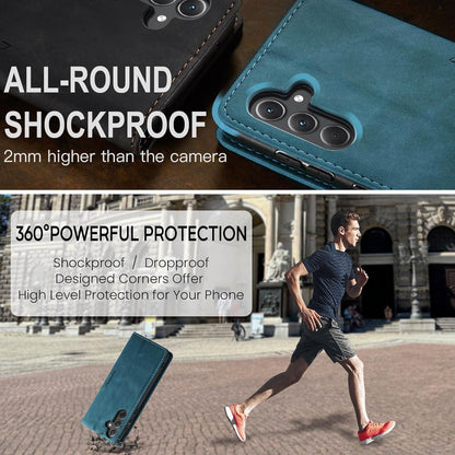 Handyhülle Samsung Galaxy A35 5G Leder Flip Case Blaugrün