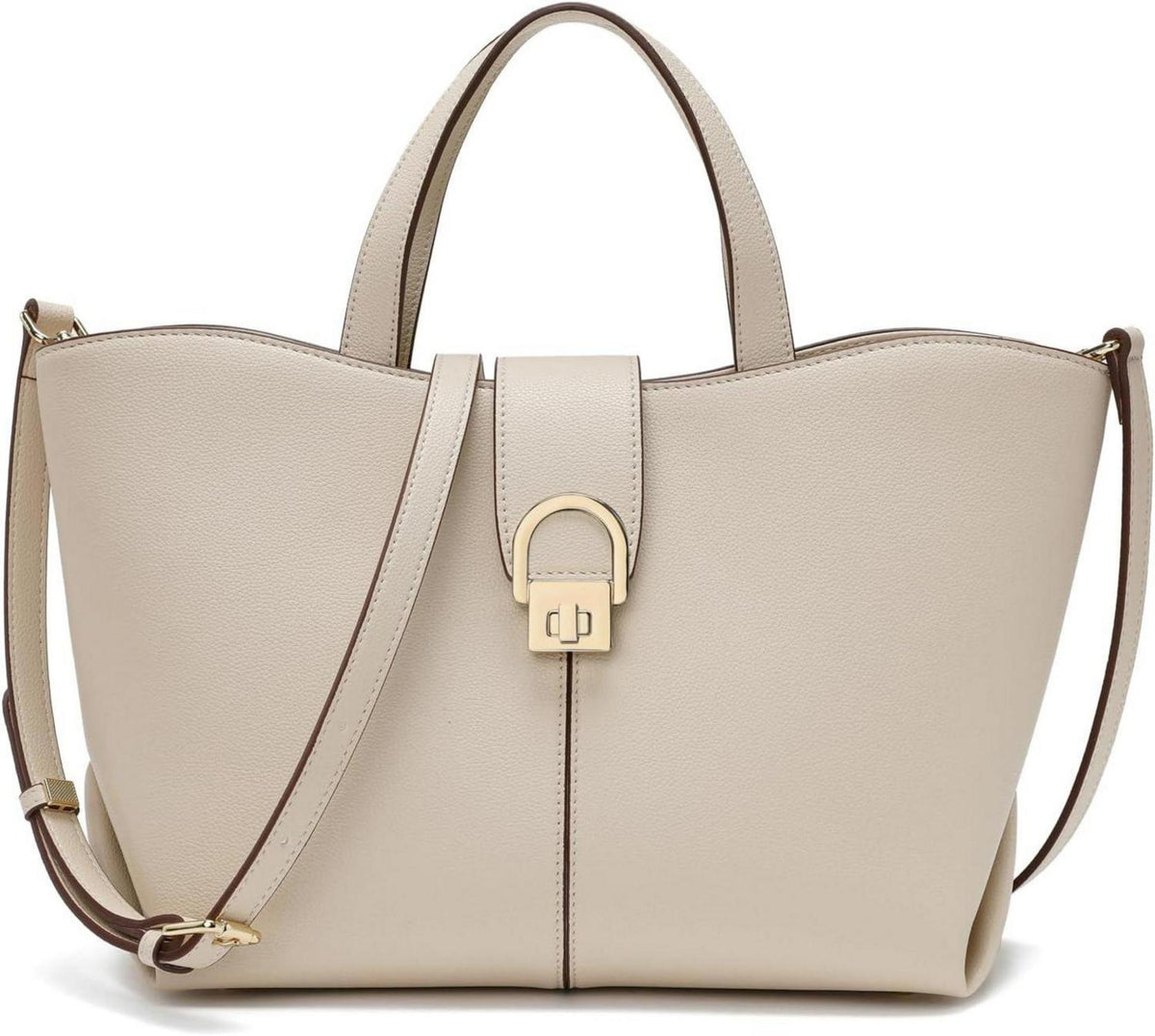 Damen Handtasche Leder Umhängetasche Crossbody Beige