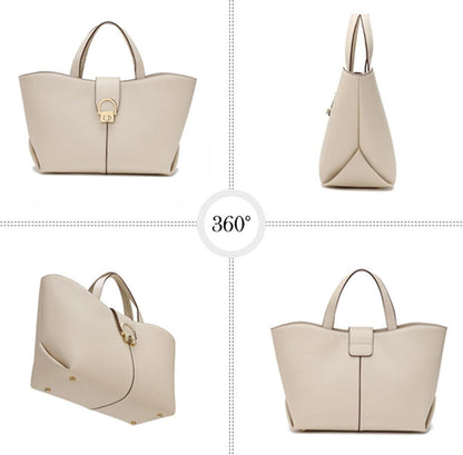 Damen Handtasche Leder Umhängetasche Crossbody Beige