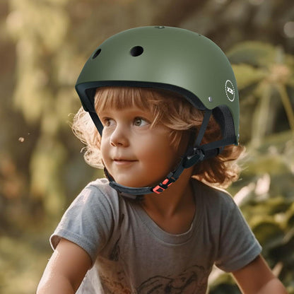 Kinder Fahrradhelm Jugend Multisport Skateboard CE Olivgrün 3-13 Jahre