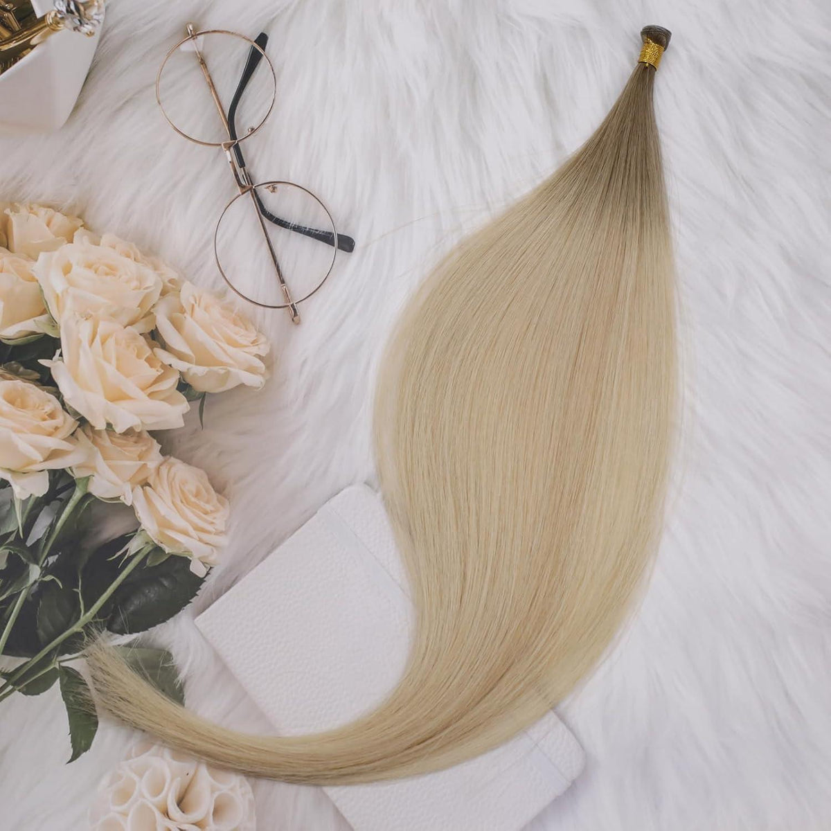 Echthaar Tressen Braun Blond Ombre 45cm - Virgin Qualität