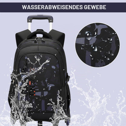 Schulrucksack Trolley für Jungen – Rucksack mit Rollen, Blau