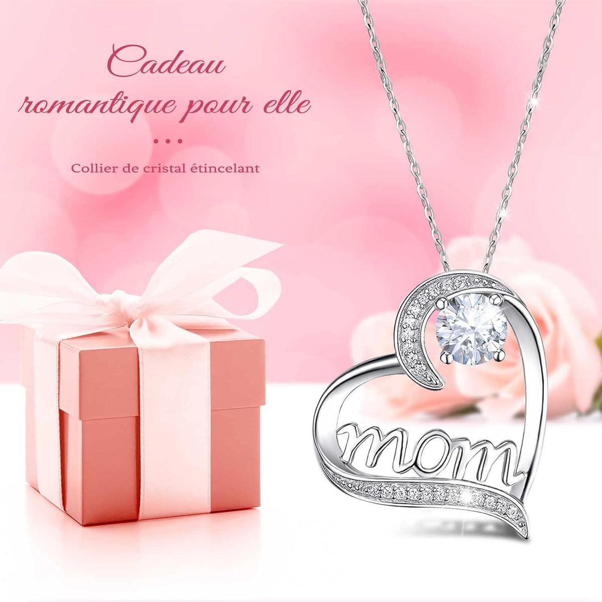 Ewige Rose Muttertagsgeschenk mit Mom Halskette - Geschenkbox