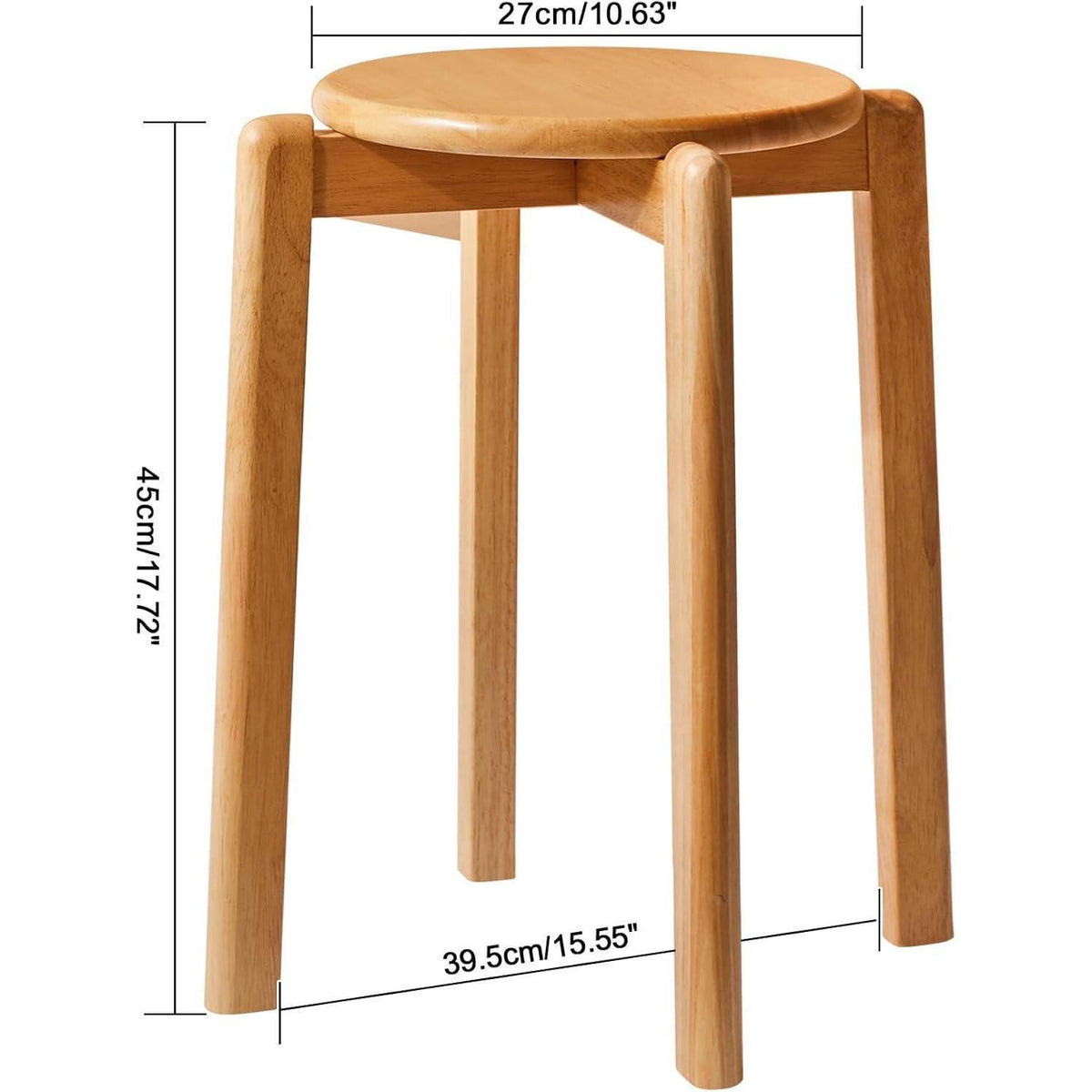 Massivholz Barhocker Set (4er) – Stapelbar & Platzsparend