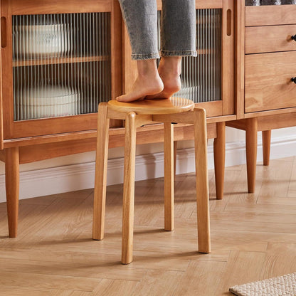 Massivholz Barhocker Set (4er) – Stapelbar & Platzsparend