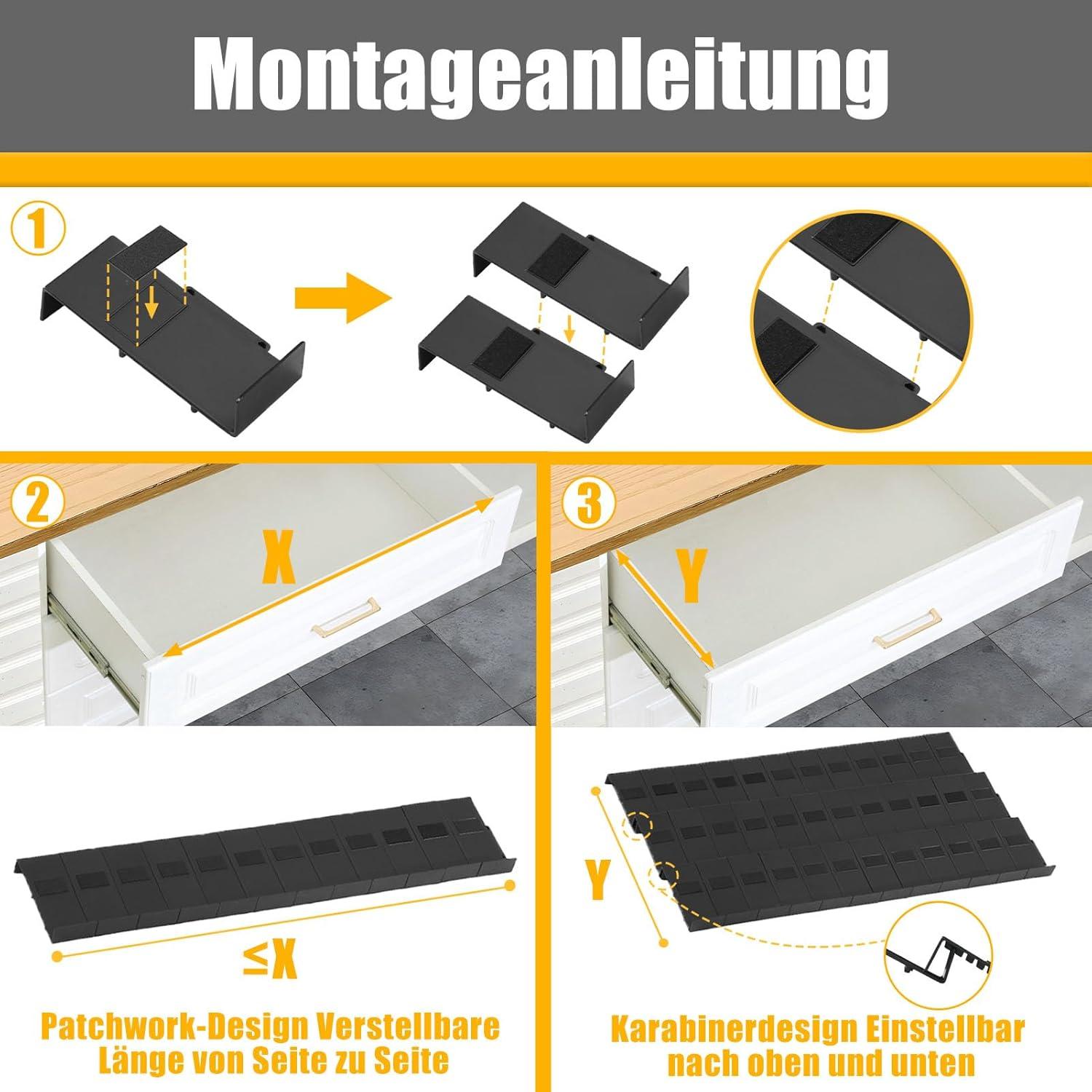 Gewürz Organizer Schublade 48er Set für Gewürze und Kosmetika