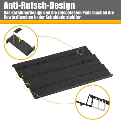 Gewürz Organizer Schublade für Gewürzgläser 48 Stück Spice Rack Schublade