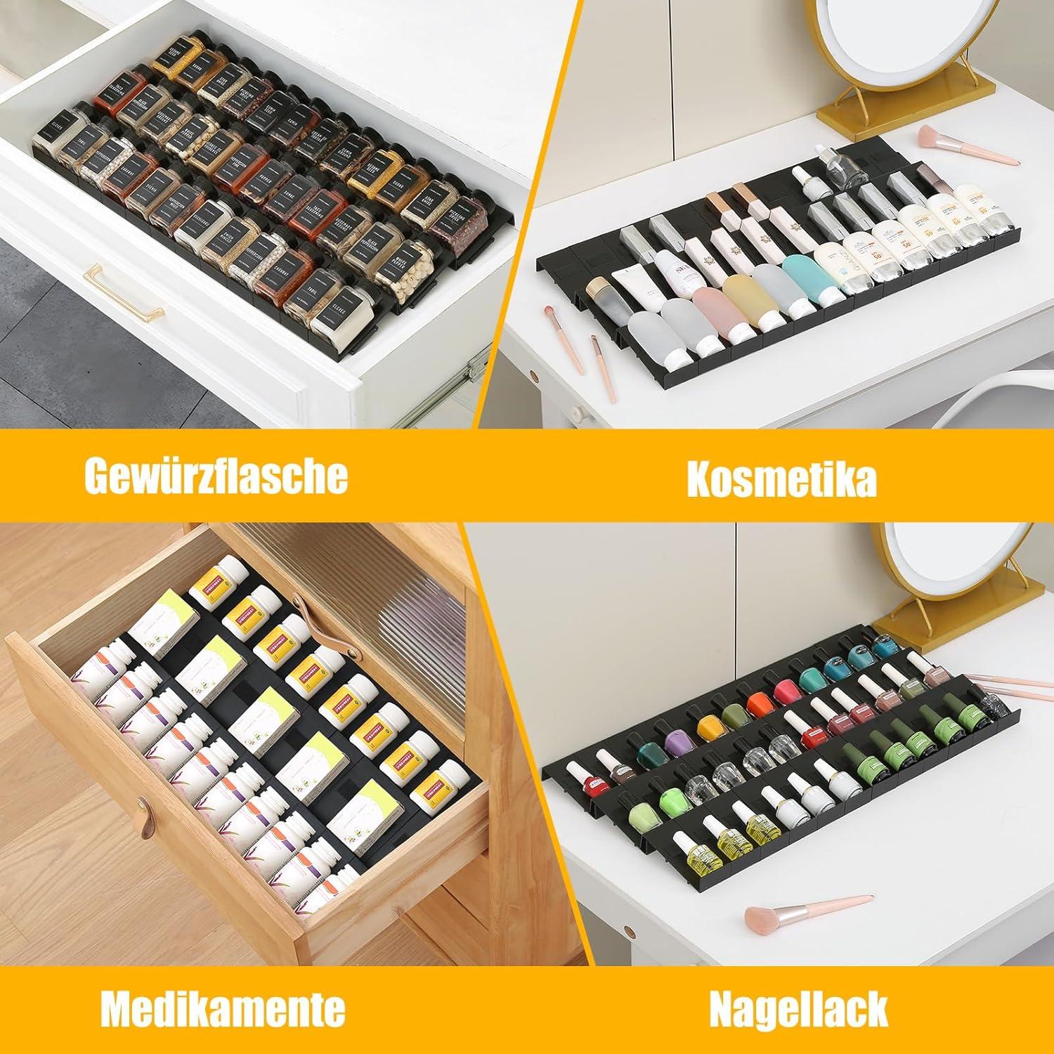 Gewürz Organizer Schublade 48 Stück Patchworkable Küchen Spice Rack