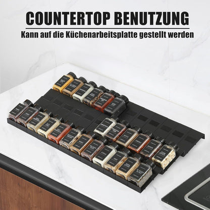 Gewürz Organizer Schublade für Gewürzgläser 48 Stück Spice Rack Schublade